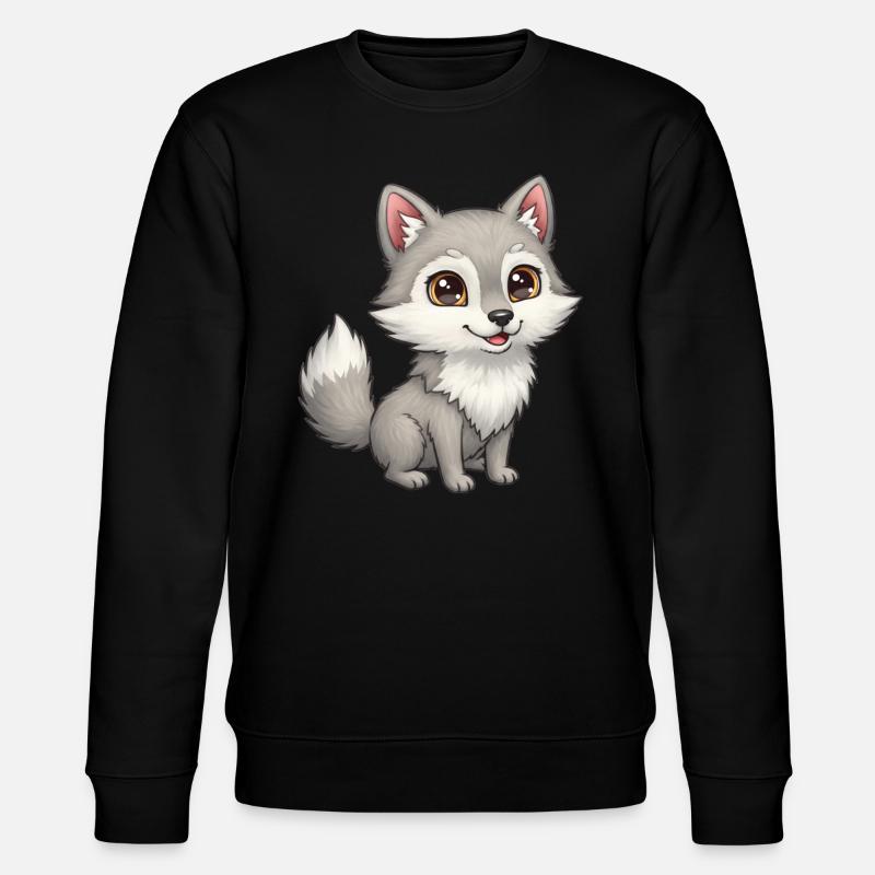 Dessin animé animalier loup - Sweat bio CHANGER Stanley/Stella Unisexe - noir