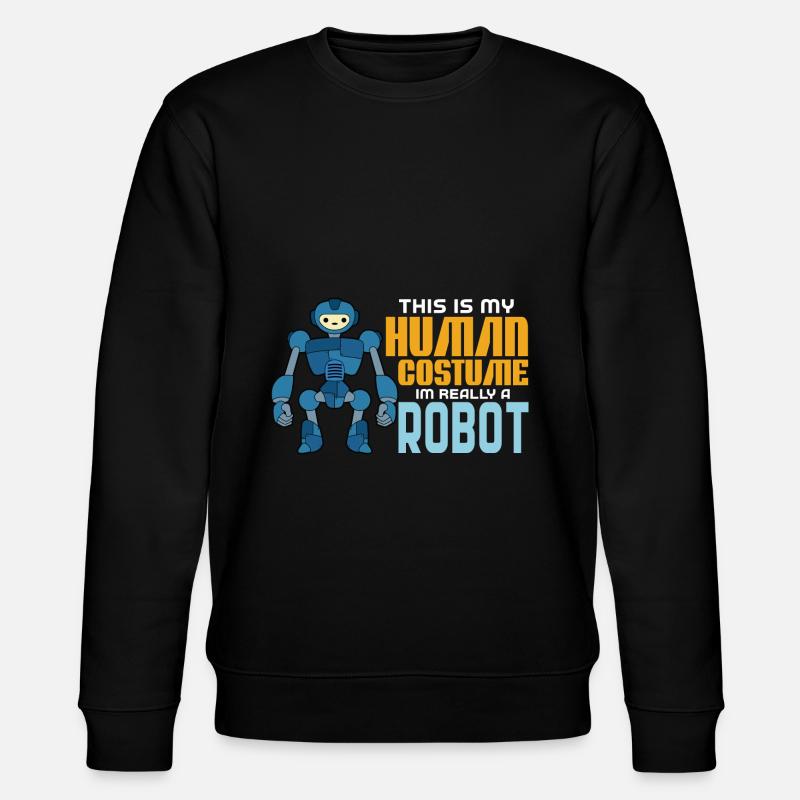 Roboter - Stanley/Stella Unisex Bio-Sweatshirt CHANGER  - Schwarz