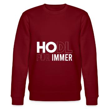 Hodln für immer - Stanley/Stella Unisex Bio-Sweatshirt CHANGER  - Burgunderrot - Vorne - Nik (191cm) & Marisol (170cm)