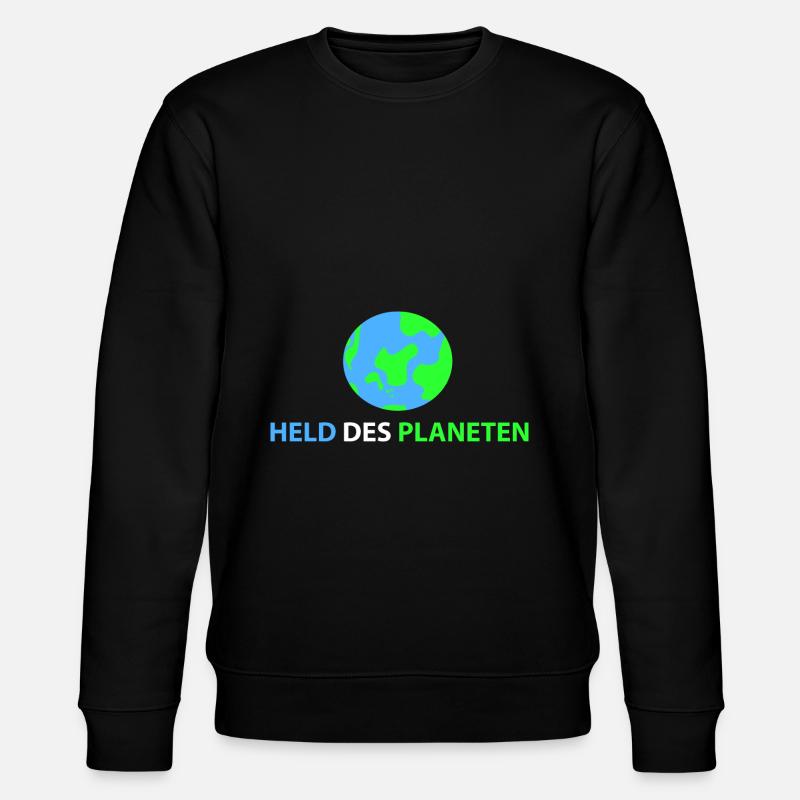 Held des Planeten - Stanley/Stella Unisex Bio-Sweatshirt CHANGER  - Schwarz