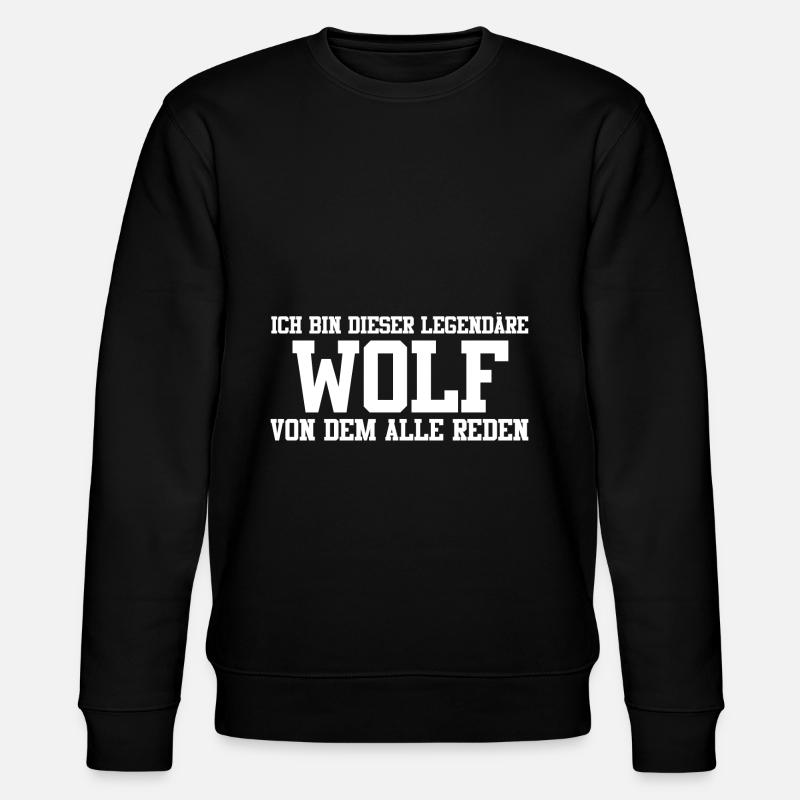 Wolf Name Design - Stanley/Stella Unisex Bio-Sweatshirt CHANGER  - Schwarz