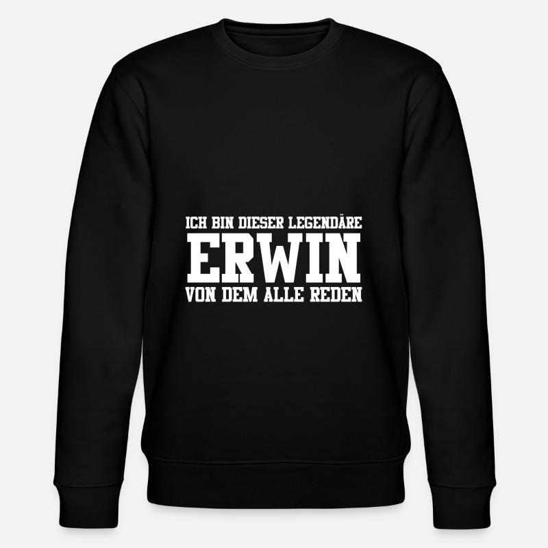 Erwin Name Design - Stanley/Stella Unisex Bio-Sweatshirt CHANGER  - Schwarz