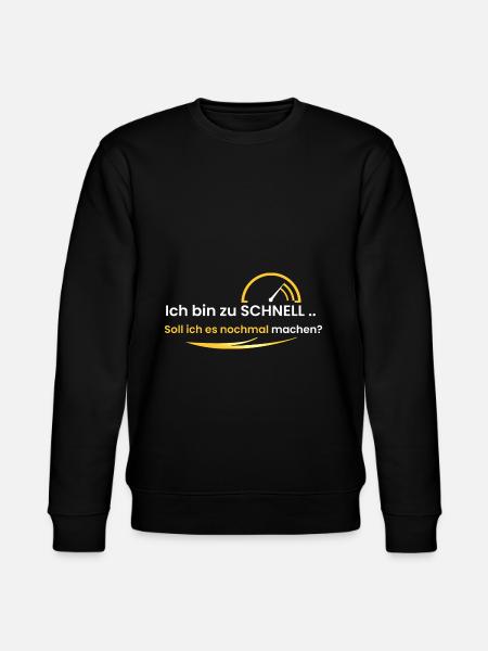 Ich bin zu schnell - Stanley/Stella Unisex Bio-Sweatshirt CHANGER  - Schwarz