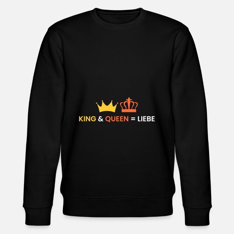 KING & QUEEN = LIEBE - Stanley/Stella Unisex Bio-Sweatshirt CHANGER  - Schwarz