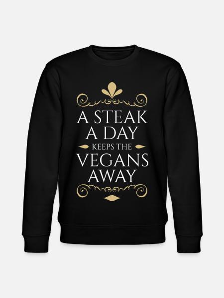 Anti Vegan Fancy Steak Gold - Stanley/Stella CHANGER Unisex Organic Sweatshirt - black