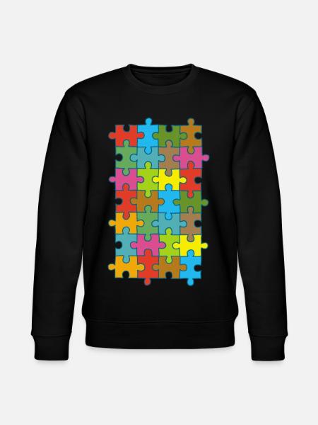Mehrfarbiges Puzzle - Stanley/Stella Unisex Bio-Sweatshirt CHANGER  - Schwarz