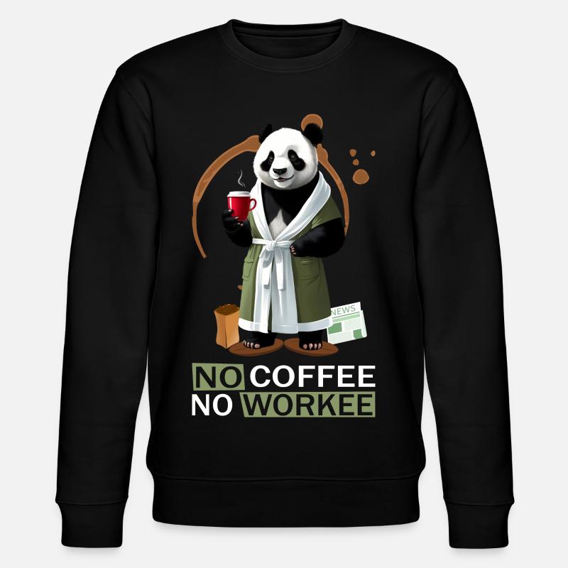 Panda im Bademantel - Stanley/Stella Unisex Bio-Sweatshirt CHANGER  - Schwarz