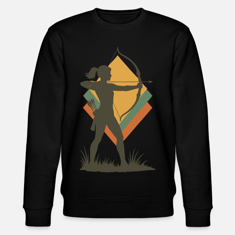Bogenschießen Bogen Ziel Bogenschütze Silhouette - Stanley/Stella Unisex Bio-Sweatshirt CHANGER  - Schwarz