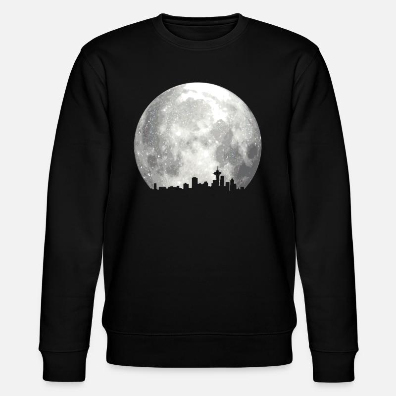 full moon skyline - Stanley/Stella Unisex Bio-Sweatshirt CHANGER  - Schwarz