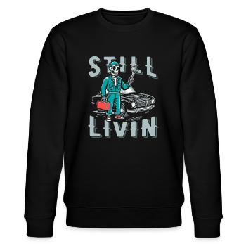 Car Mechanic - Stanley/Stella CHANGER Unisex Organic Sweatshirt - black - Front - Nik (191cm) & Marisol (170cm)