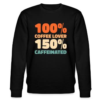 Kaffee Cafe - Stanley/Stella Unisex Bio-Sweatshirt CHANGER  - Schwarz - Vorne - Nik (191cm) & Marisol (170cm)