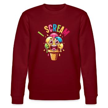 Ice Cream - Stanley/Stella Unisex Bio-Sweatshirt CHANGER  - Burgunderrot - Vorne - Nik (191cm) & Marisol (170cm)