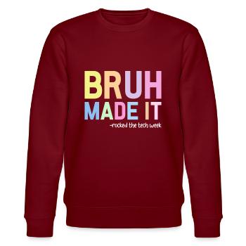 Theater Actor Acting Actress - Stanley/Stella CHANGER Unisex Organic Sweatshirt - burgundy - Front - Nik (191cm) & Marisol (170cm)