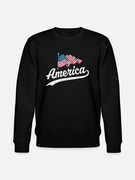 America Flag - Stanley/Stella CHANGER Unisex Organic Sweatshirt - black