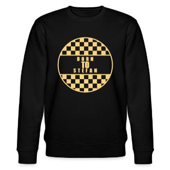 Men's Stefan Saying Funny Birthday First Name - Stanley/Stella CHANGER Unisex Organic Sweatshirt - black - Front - Nik (191cm) & Marisol (170cm)