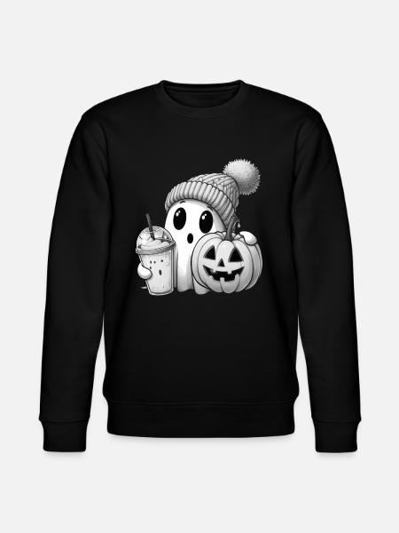Ghost Halloween October 31 Pumpkin - Stanley/Stella CHANGER Unisex Organic Sweatshirt - black