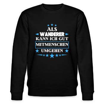 As hikers, they bypass fellow human beings. - Stanley/Stella CHANGER Unisex Organic Sweatshirt - black - Front - Nik (191cm) & Marisol (170cm)