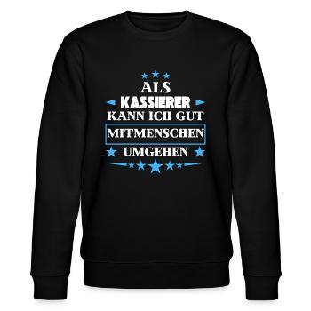 Als Kassierer Mitmenschen Umgehen. - Stanley/Stella Unisex Bio-Sweatshirt CHANGER  - Schwarz - Vorne - Nik (191cm) & Marisol (170cm)