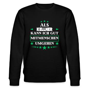 Traiter avec d'autres êtres humains en tant que serveur. - Sweat bio CHANGER Stanley/Stella Unisexe - noir - Devant - Nik (191cm) & Marisol (170cm)