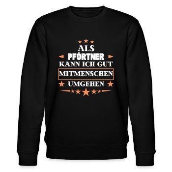 as a gatekeeper around fellow human beings. - Stanley/Stella CHANGER Unisex Organic Sweatshirt - black - Front - Nik (191cm) & Marisol (170cm)