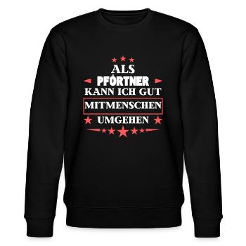 as a gatekeeper around fellow human beings. - Stanley/Stella CHANGER Unisex Organic Sweatshirt - black - Front - Nik (191cm) & Marisol (170cm)
