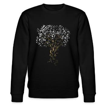 Baum - Esche / Weltenbaum Natur Aquarell Malerei - Stanley/Stella Unisex Bio-Sweatshirt CHANGER  - Schwarz - Vorne - Nik (191cm) & Marisol (170cm)