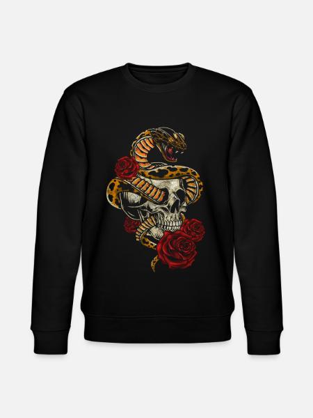 Skull Hardrock Biker - Stanley/Stella CHANGER Unisex Organic Sweatshirt - black