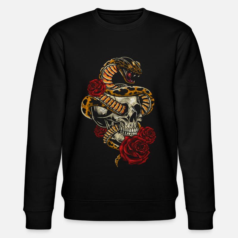 Skull Hardrock Biker - Stanley/Stella CHANGER Unisex Organic Sweatshirt - black