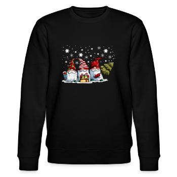Lustig Weihnachtsmänner Verkleidung Weihnachtszeit - Stanley/Stella Unisex Bio-Sweatshirt CHANGER  - Schwarz - Vorne - Nik (191cm) & Marisol (170cm)