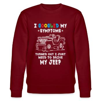 Turned Out I Just Need To Drive My Jeeps - Stanley/Stella CHANGER Unisex Organic Sweatshirt - burgundy - Front - Nik (191cm) & Marisol (170cm)