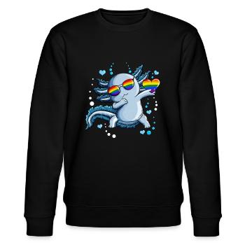 Coeurs Bulles Sous-marine LGBTQ Coeur Axolotl - Sweat bio CHANGER Stanley/Stella Unisexe - noir - Devant - Nik (191cm) & Marisol (170cm)