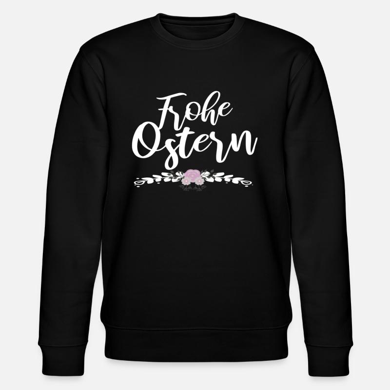 frohe Ostern - Stanley/Stella Unisex Bio-Sweatshirt CHANGER  - Schwarz