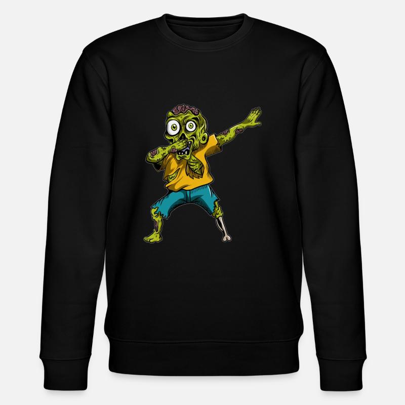 Zombie Pumpkin Zombie Dabbing Halloween - Stanley/Stella CHANGER Unisex Organic Sweatshirt - black