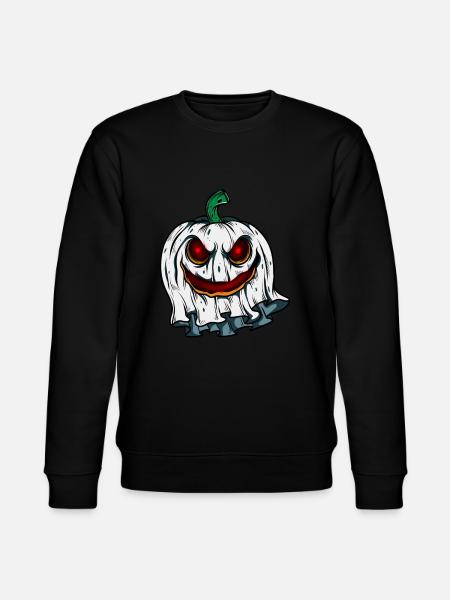 Ghost Pumpkin Glowing Skeleton Halloween - Stanley/Stella CHANGER Unisex Organic Sweatshirt - black
