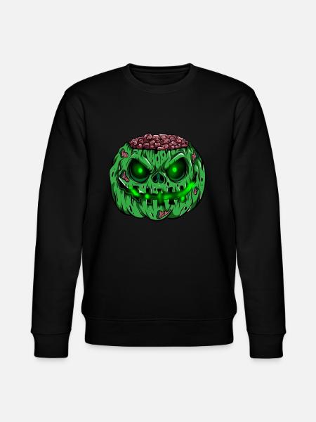 Zombie græskar glødende skelet halloween zombie - Stanley/Stella økologisk unisex-sweatshirt CHANGER - sort