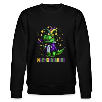 Children's Carnival Parade Dinosaur Mardigrasaurus - Stanley/Stella CHANGER Unisex Organic Sweatshirt - black - Front - Nik (191cm) & Marisol (170cm)