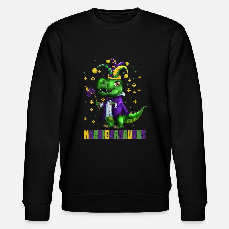 Children's Carnival Parade Dinosaur Mardigrasaurus - Stanley/Stella CHANGER Unisex Organic Sweatshirt - black