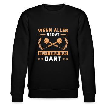 Dart Wenn alles nervt Dartsport - Stanley/Stella Unisex Bio-Sweatshirt CHANGER  - Schwarz - Vorne - Nik (191cm) & Marisol (170cm)