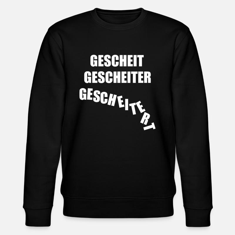gescheit gescheiter gescheitert, scheitern, klug - Stanley/Stella Unisex Bio-Sweatshirt CHANGER - Schwarz