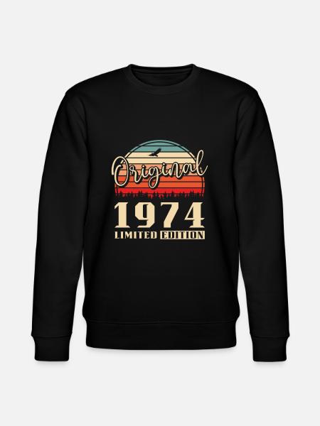Jahrgang 1974 geboren Vintage Geburtstag - Stanley/Stella Unisex Bio-Sweatshirt CHANGER - Schwarz