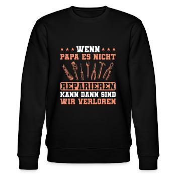Handwerker Papa Vatertag - Stanley/Stella Unisex Bio-Sweatshirt CHANGER  - Schwarz - Vorne - Nik (191cm) & Marisol (170cm)
