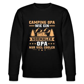 Camping Opa Vatertag - Stanley/Stella Unisex Bio-Sweatshirt CHANGER  - Schwarz - Vorne - Nik (191cm) & Marisol (170cm)