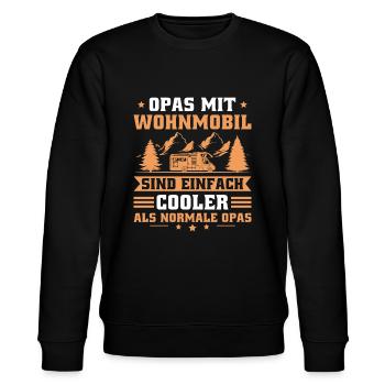 Opa mit Wohnmobil Männer Camping - Stanley/Stella Unisex Bio-Sweatshirt CHANGER  - Schwarz - Vorne - Nik (191cm) & Marisol (170cm)