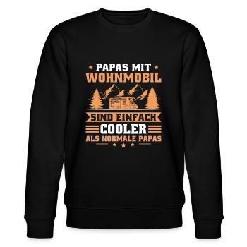 Papa mit Wohnmobil Männer Camping - Stanley/Stella Unisex Bio-Sweatshirt CHANGER  - Schwarz - Vorne - Nik (191cm) & Marisol (170cm)