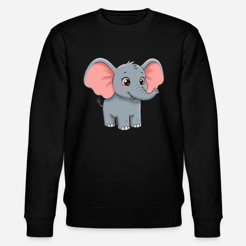 Tier Cartoon Elefant - Stanley/Stella Unisex Bio-Sweatshirt CHANGER  - Schwarz