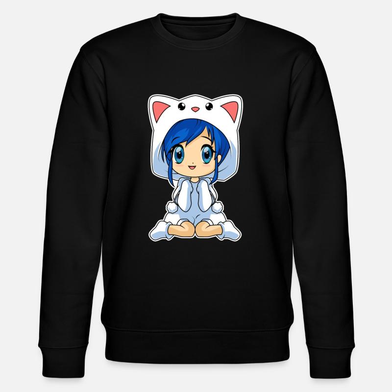 Anime Chibi Mädchen - Stanley/Stella Unisex Bio-Sweatshirt CHANGER  - Schwarz