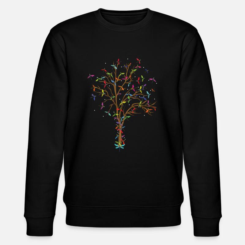 Libelle Baum - Stanley/Stella Unisex Bio-Sweatshirt CHANGER  - Schwarz
