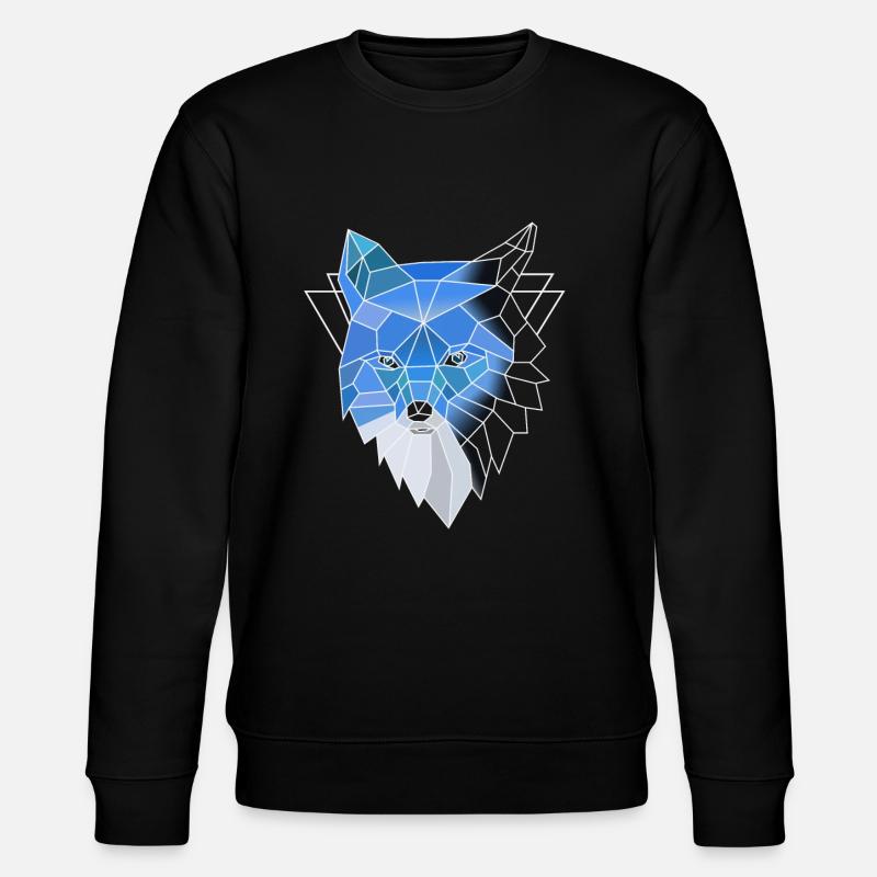 Blue polygon wolf - Stanley/Stella CHANGER Unisex Organic Sweatshirt - black