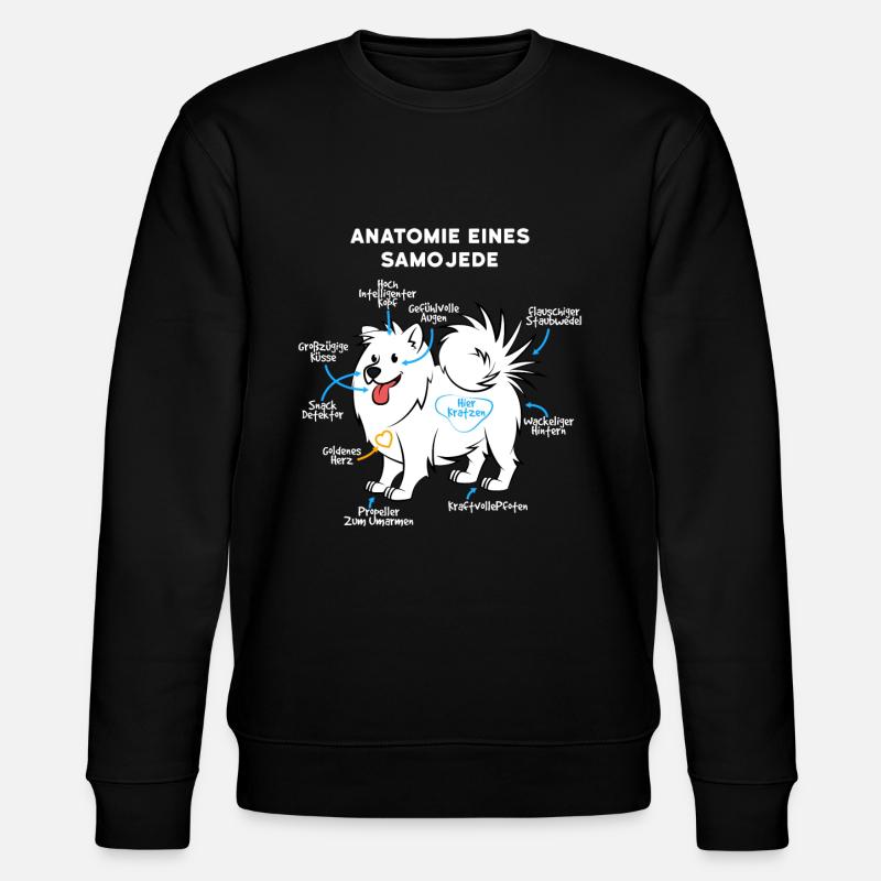 Anatomie Eines Samojede - Stanley/Stella Unisex Bio-Sweatshirt CHANGER  - Schwarz