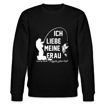 Lustiger Angler Spruch - Angel Geschenk - Stanley/Stella Unisex Bio-Sweatshirt CHANGER  - Schwarz - Vorne - Nik (191cm) & Marisol (170cm)
